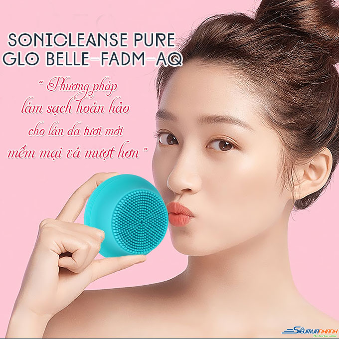Máy rửa mặt mini công nghệ siêu âm Sonicleanse Pure Glo Belle FADM-AQ